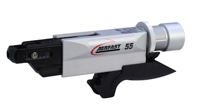 Skruvautomat i metall och plast med logotypen "AERFAST 55" på sidan.