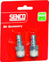 Förpackning med två metalldelar märkta "SENCO Air Accessory" och "MUST HAVES" på röd bakgrund.