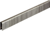 Staples in a row with a metallic finish, shown on a white background.
