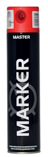 Sprayburk med texten "MASTER MARKER" och röd kork.