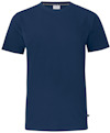Mörkblå T-shirt med rund hals och korta ärmar, visad framifrån.