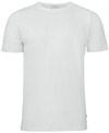Vit t-shirt med rund hals och korta ärmar, set framifrån.