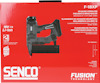 Röd produktförpackning för Senco F-18XP 18V Li-ion spikpistol.