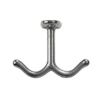 Tvåarmad metallkrok med en enkel, robust design.