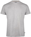 Ljusgrå T-shirt med rund halsringning och korta ärmar.