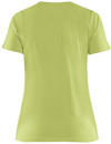 Grön kortärmad T-shirt sedd bakifrån.