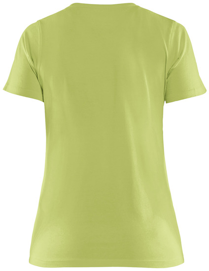 Grön kortärmad T-shirt sedd bakifrån.