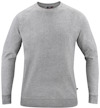 Ljusgrå långärmad sweatshirt med rund hals och ribbade muddar.