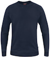 Mörkblå sweatshirt med långa ärmar och rund halsringning.
