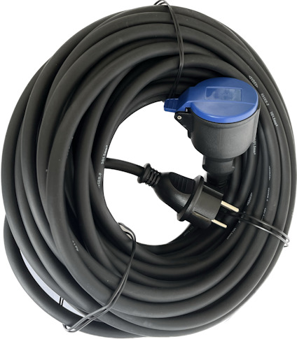 SKARVSLADD GUMMI IP44 20M SVART 3G1.5 H05RR-F