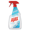 Sprayflaska med rött munstycke, etikett med texten "AJAX Bathroom" och "ANTI-KALK".
