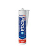 Silikonpatron med etikett "Nullifire FS704 Fire Resistant Hybrid Sealant" och vit applikatorspets.