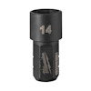 Svart metallhylsa med siffran 14 och texten Milwaukee ingraverad på sidan.