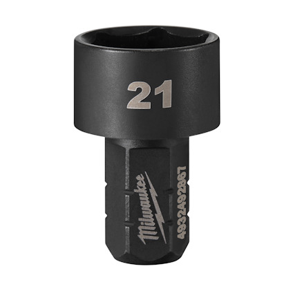 Svart metallbit med text "21" på den övre delen och "Milwaukee 49-28-9861" på den nedre.