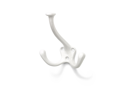 Vit krok med tre armar och tre monteringshål.