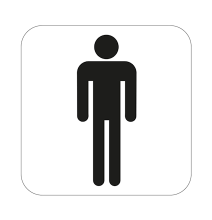 SYMBOL WC HERR 80X80 MM S B