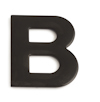 Svart, självhäftande bokstav "B" på vit bakgrund.