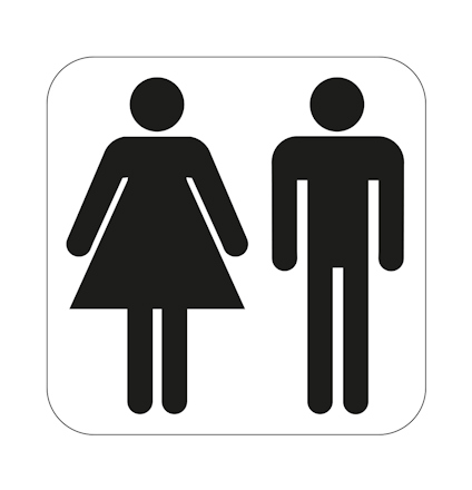 SYMBOL WC HERR/DAM 80X80 MM SB