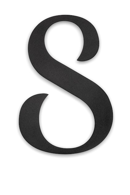 Svart, stiliserad siffra åtta i en elegant typsnittsstil på vit bakgrund.