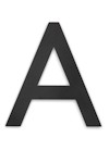 Svart, stiliserad bokstav "A" i enkel design mot vit bakgrund.