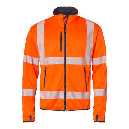 JACKA SOFTSHELL 7721 HI-VIS VARSELORANGE/MARINBLÅ M