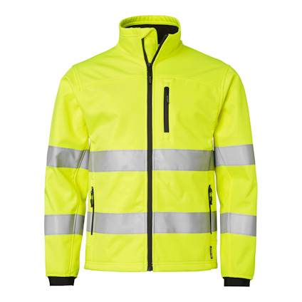 JACKA SOFTSHELL 7621 HI-VIS TOP SWEDE VARSELGUL S