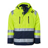 VINTERJACKA 122 HI-VIS VARSELGUL/MARINBLÅ XL
