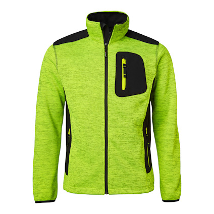 FLEECEJACKA 123 HI-VIS GUL MELERAD/SVART M