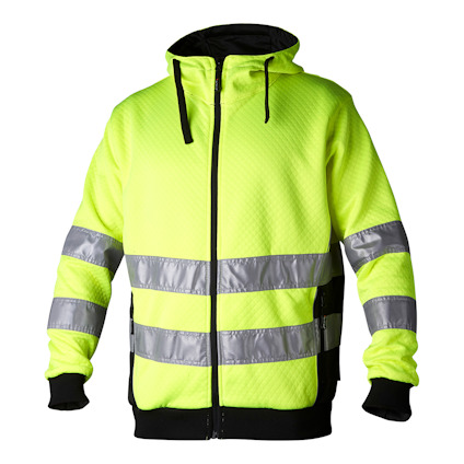 HOODTRÖJA 133 HI-VIS TOP SWEDEVARSELGUL/SVART XS