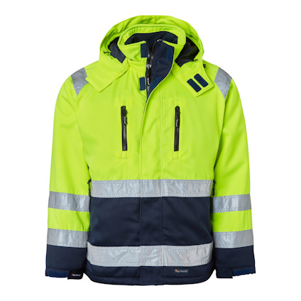 VINTERJACKA 131 HI-VIS VARSELGUL/MARINBLÅ XXL