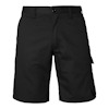 Svarta shorts med sidoficka och knappstängning framtill.