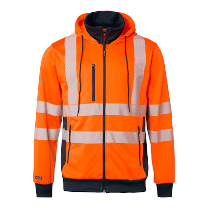 TRÖJA 1729 HI-VIS TOP SWEDE VARSELORANGE/MARINBLÅ L