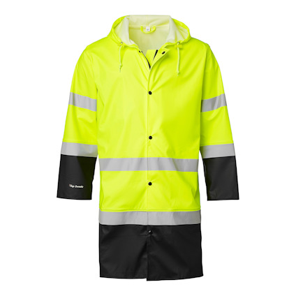 REGNROCK 181 HI-VIS TOP SWEDE VARSELGUL/SVART XS