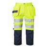 BYXA 3/4 218 CRAFTMEN HI-VIS VARSELGUL/MARINBLÅ C46