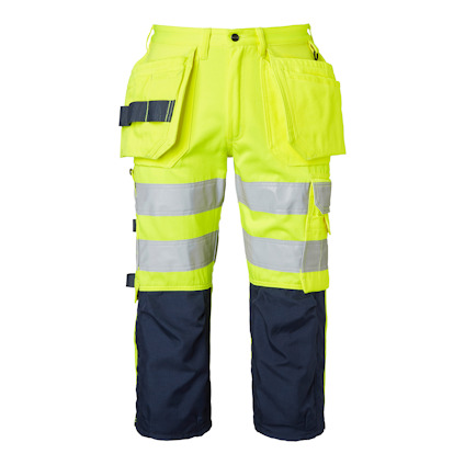 BYXA 3/4 218 CRAFTMEN HI-VIS VARSELGUL/MARINBLÅ C46