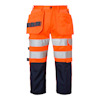 BYXA 3/4 218 CRAFTMEN HI-VIS VARSELORANGE/MARINBLÅ C46
