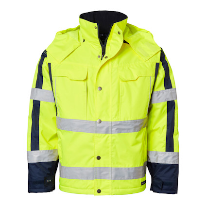 VINTERJACKA 5317 HI-VIS VARSELGUL/MARINBLÅ 4XL