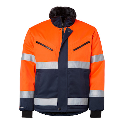 VINTERVARSELJACKA 5616 HI-VIS VARSELORANGE/MARINBLÅ S