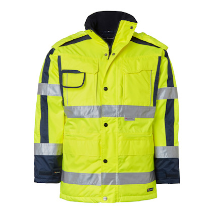 VINTERVARSELJACKA 6317 HI-VIS VARSELGUL/MARINBLÅ 3XL