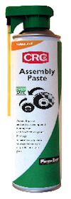 Sprayburk med etikett "CRC Assembly Paste", grön och vit design, gul sprayapplikator på sidan.