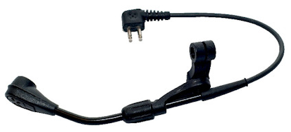 Svart elektretmikrofon med böjlig arm och dubbelstiftskontakt.