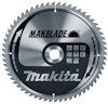 Cirkelsågklinga med Makita och Makblade logotyper, samt ikoner och text på ytan.