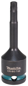 Hylsbits med Torx-profil, text "Makita CR-MO T40" på sidan.