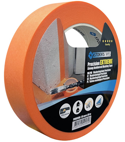 MASKERINGSTEJP, PRECISION, EXTREME, ORANGE, 25 MM X 50 M