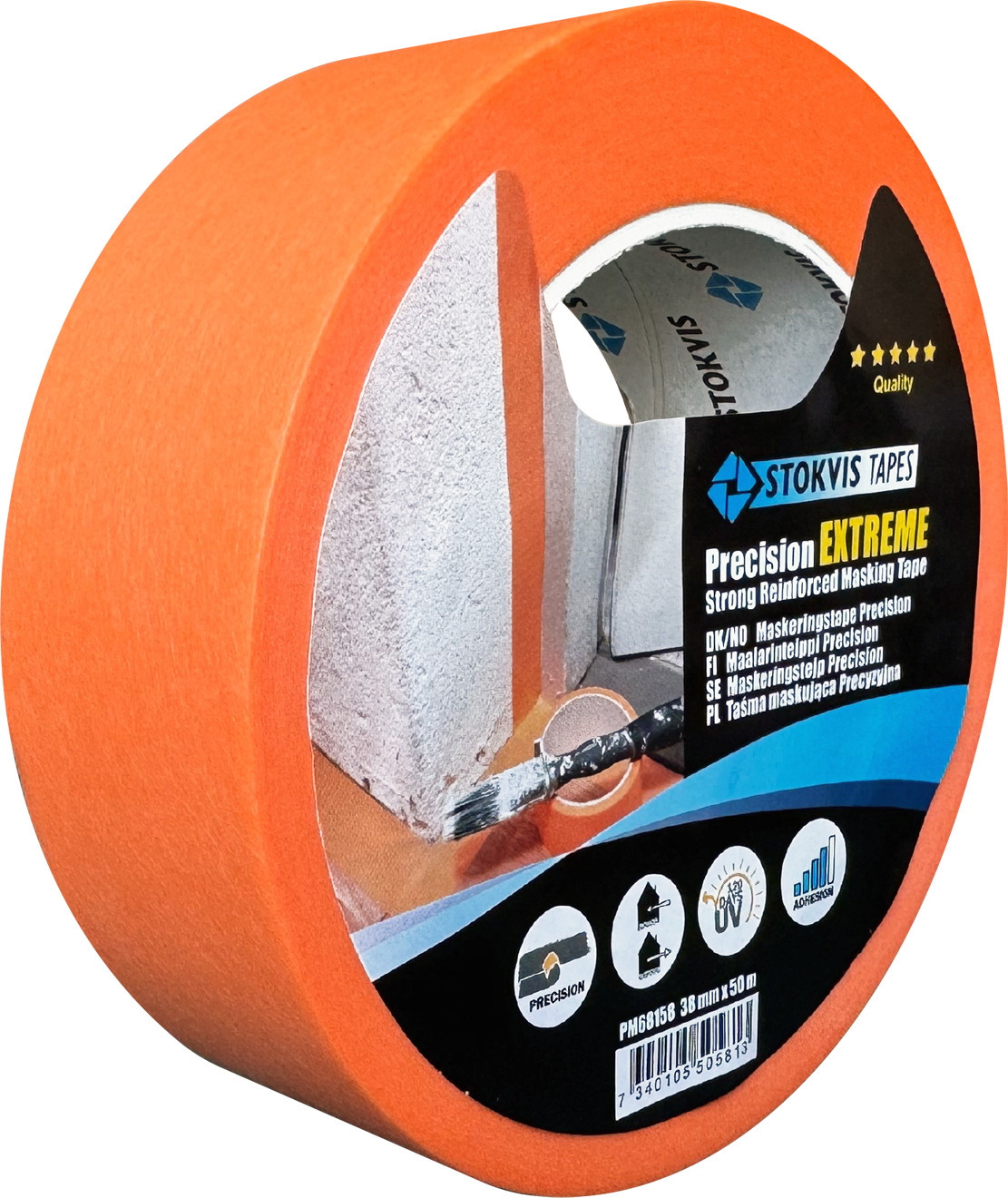 MASKERINGSTEJP, PRECISION, EXTREME, ORANGE, 38 MM X 50 M - 
