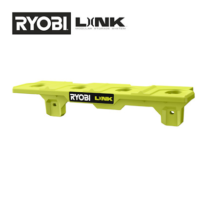 Grön batterihylla med texten "RYOBI LINK" på sidan.
