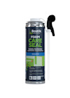 Sprayflaska med etiketten "Bostik Foam Care Seal" och en bild av en grön iguana.