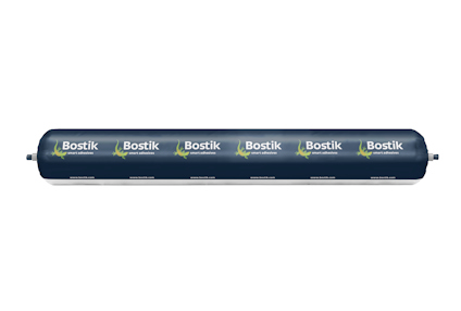 Förpackning av fogmassa märkt "Bostik".