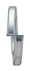 Metallisk fjäderbricka med en bruten cirkulär form, visad från sidan.