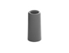 Grått, cylinderformat föremål med öppning på toppen, i minimalistisk design.